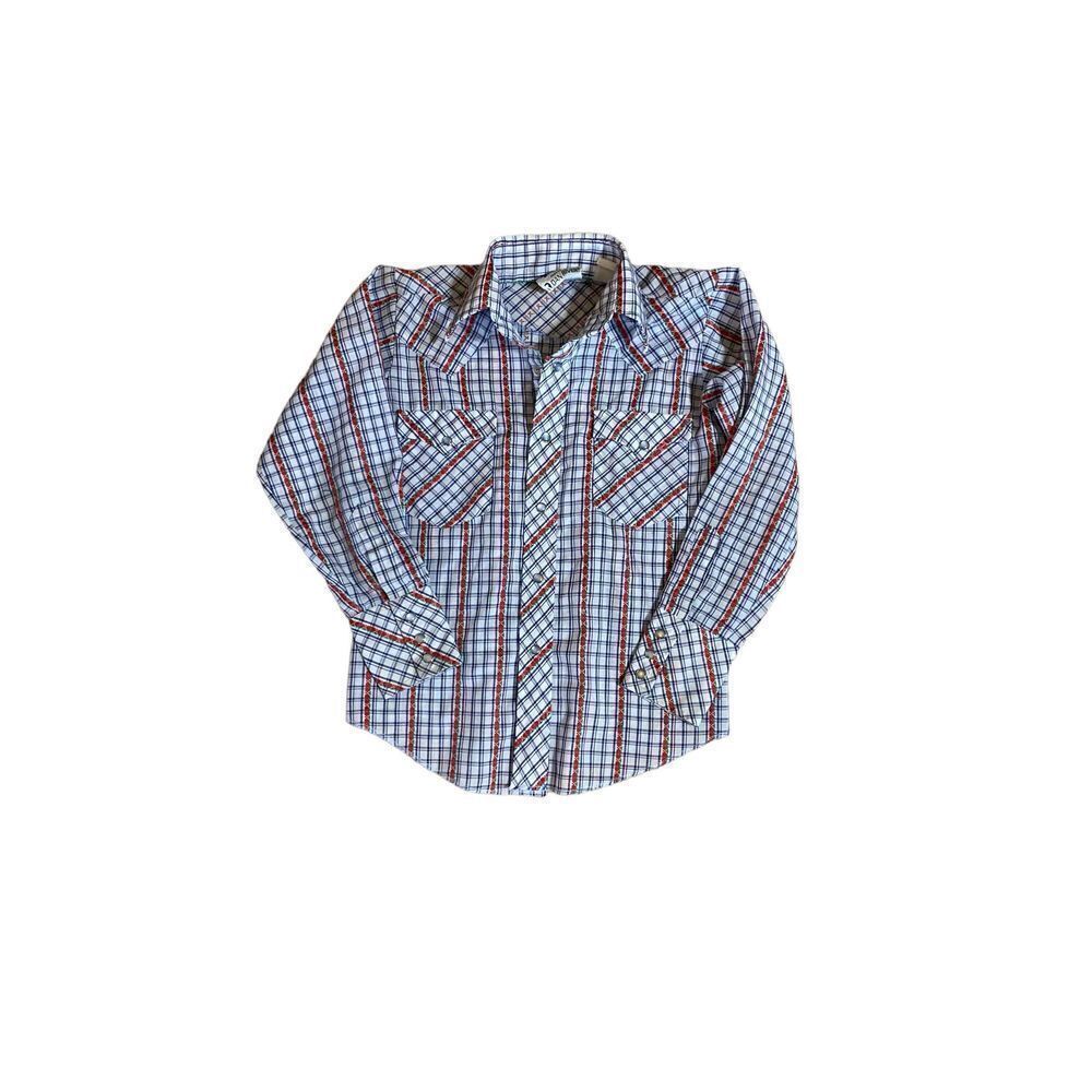 VINTAGE childrens Western Dan River pearl snap shirt